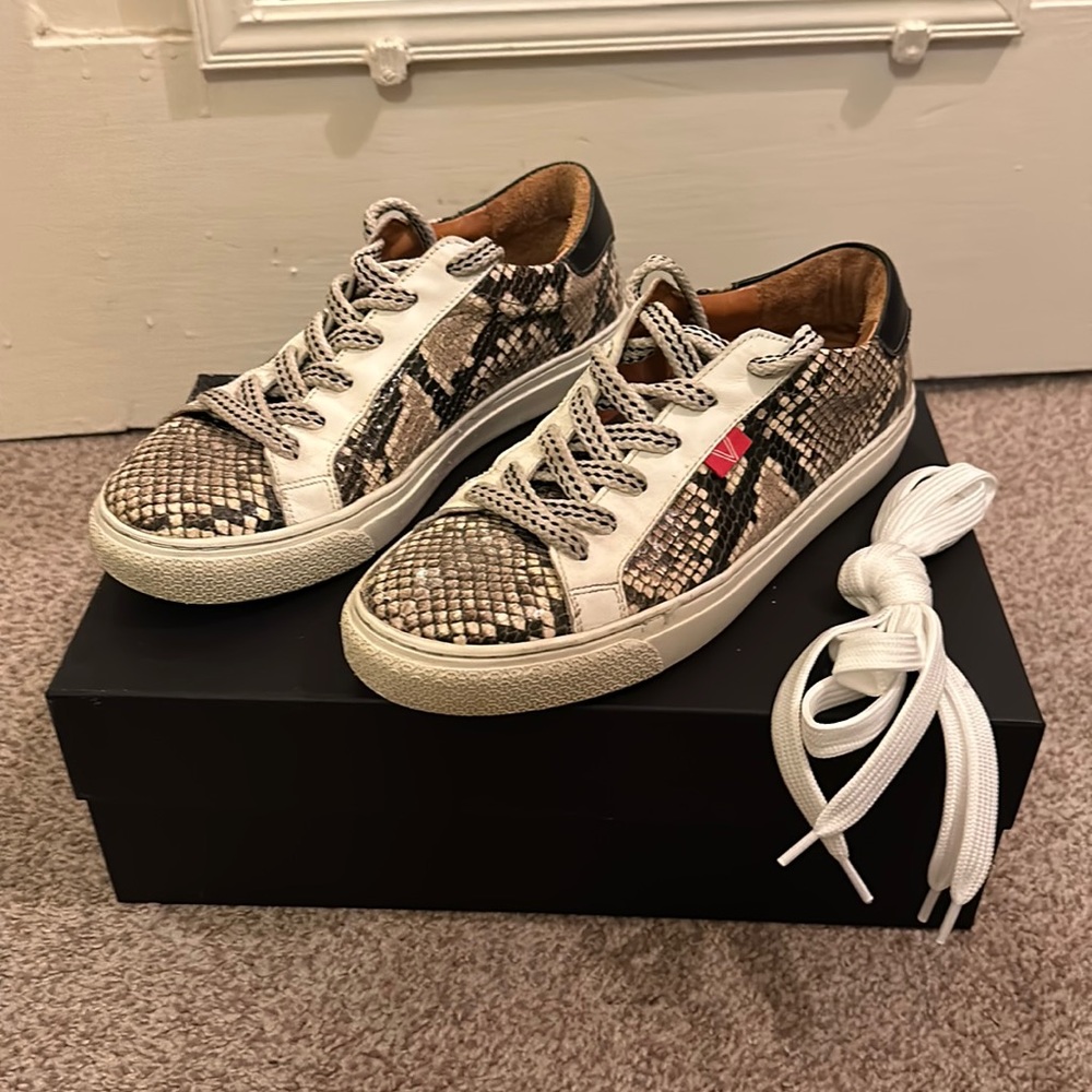 Veronica beard snakeskin sneakers
